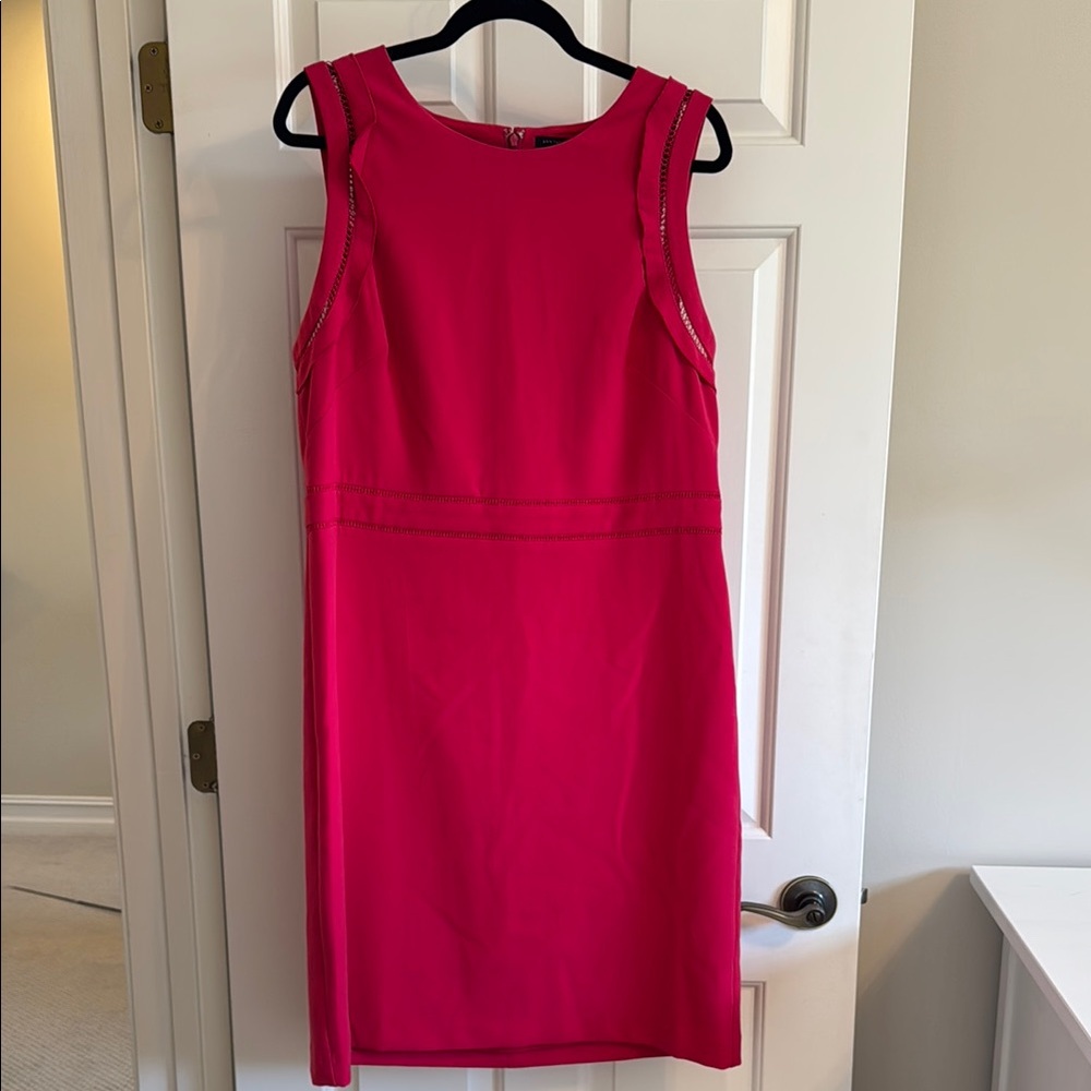 Ann Taylor Raspberry Color Sleeveless Sheath Midi Dress NWT